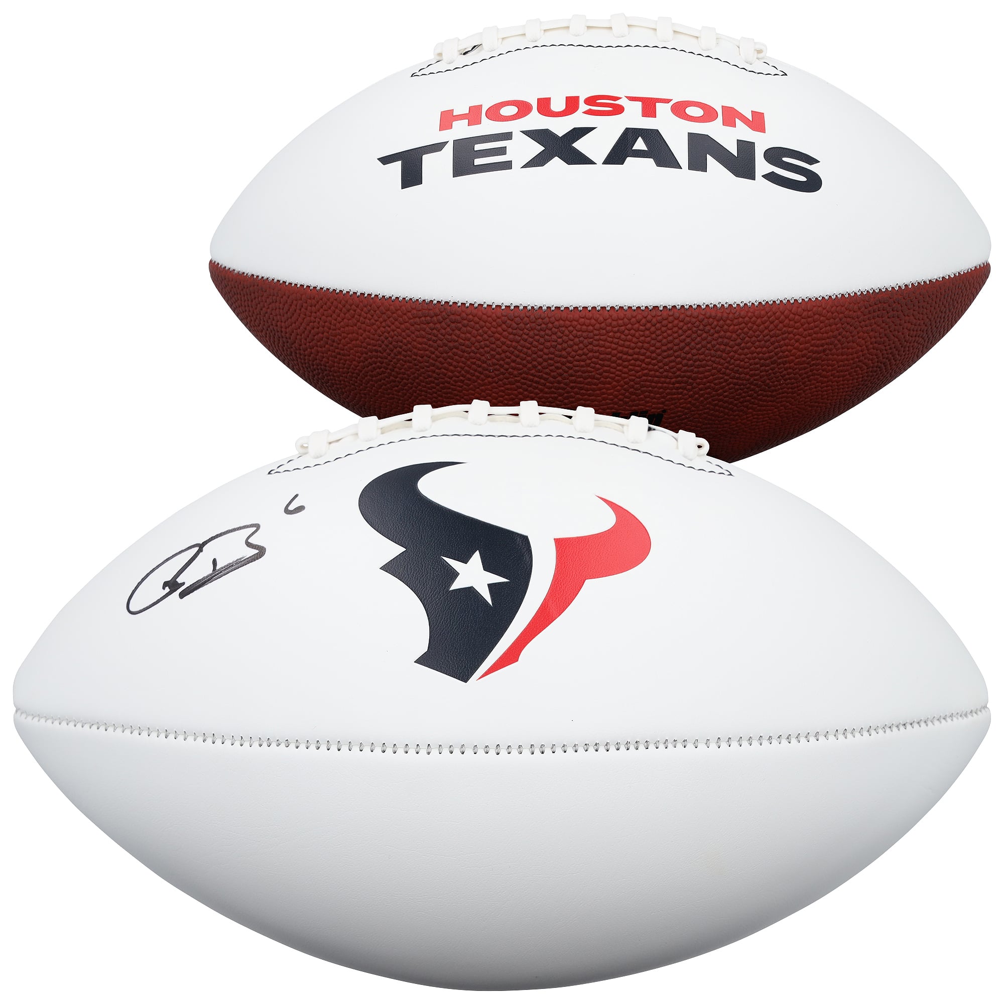 Reed Blankenship Houston Texans Autographed Wilson White Panel Football