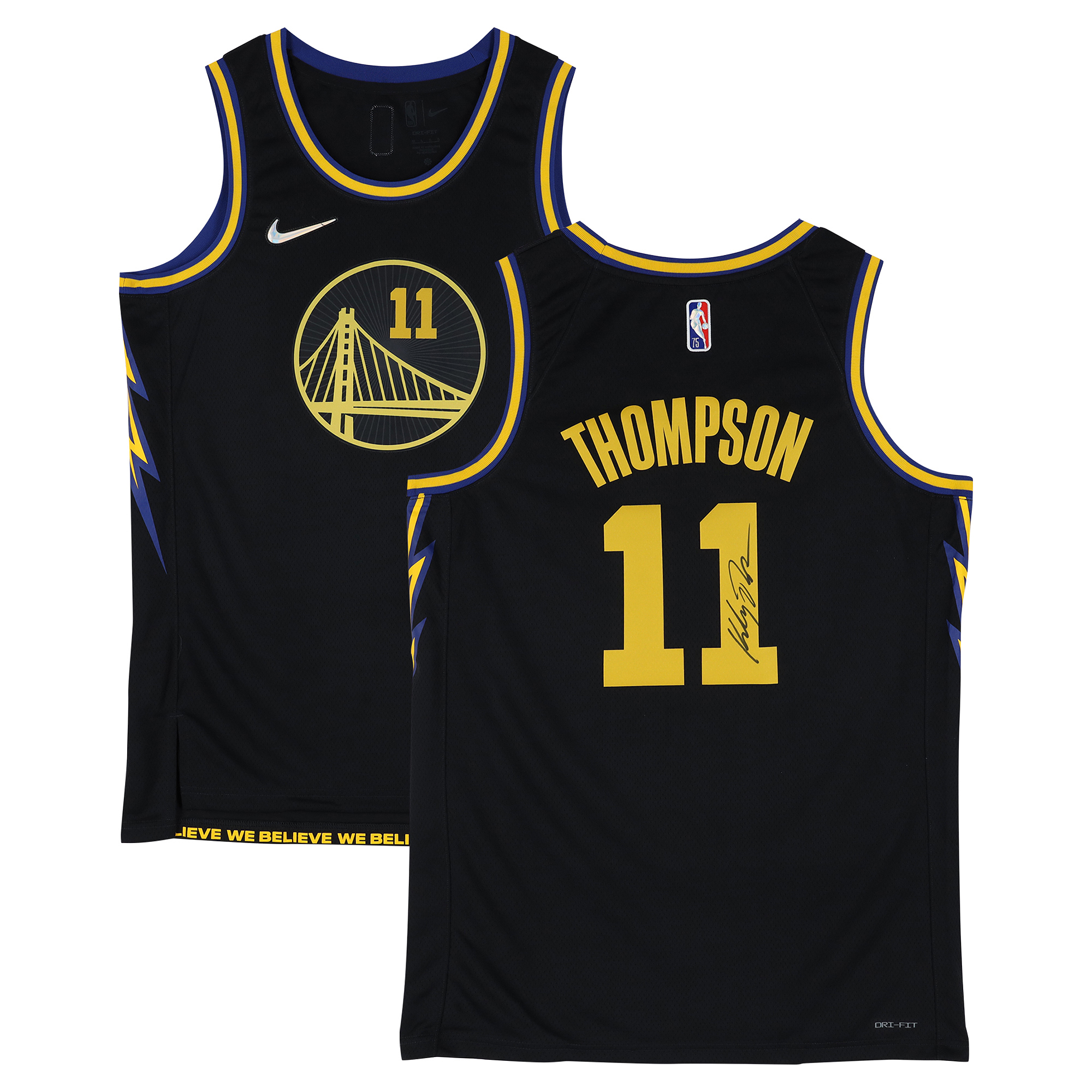 Klay Thompson Golden State Warriors Autographed Black Nike 2021-22 City Edition Swingman Jersey