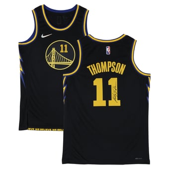 Klay Thompson Golden State Warriors Autographed Black Nike 2021-22 City Edition Swingman Jersey