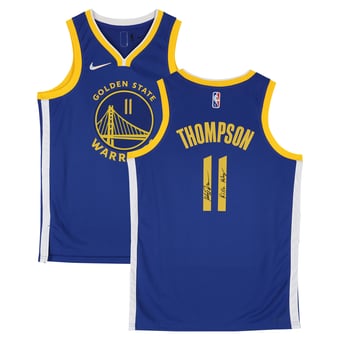 Klay Thompson Golden State Warriors Autographed Royal Nike Icon Edition 75th NBA Anniversary Swingman Jersey with "Killa Klay" Inscription