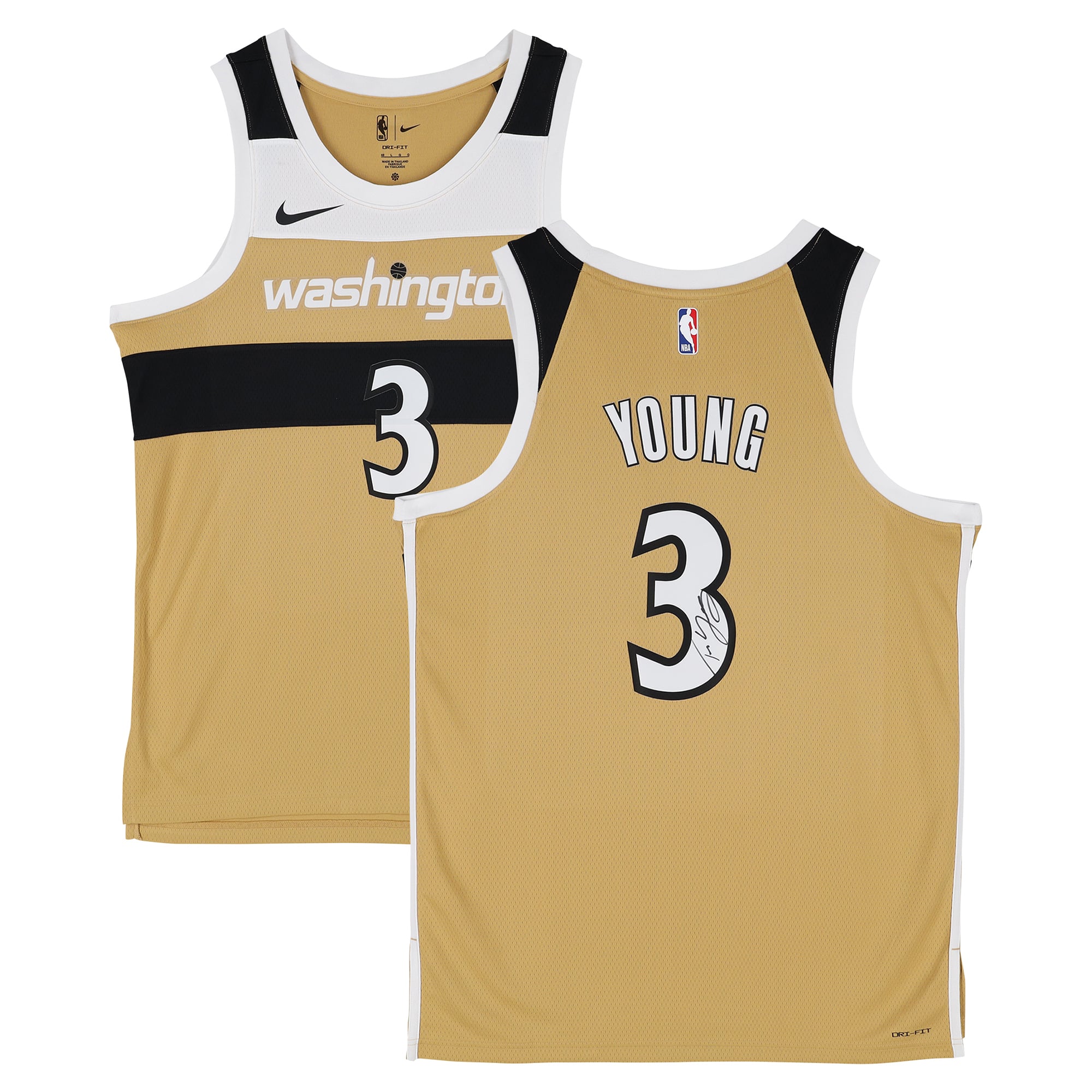 Trae Young Washington Wizards Autographed Gold Nike 2025-26 City Edition Swingman Jersey
