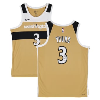 Trae Young Washington Wizards Autographed Gold Nike 2025-26 City Edition Swingman Jersey