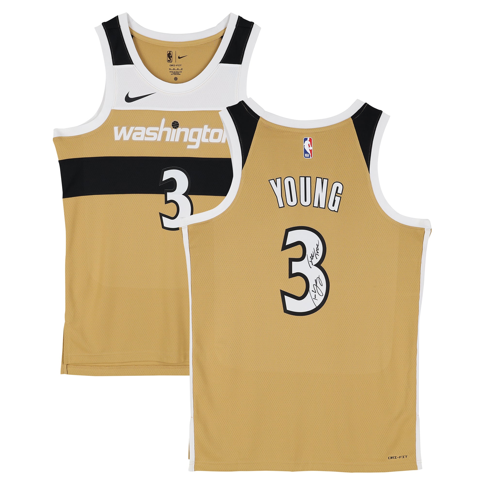 Trae Young Washington Wizards Autographed Nike 2025-26 Gold City Edition Swingman Jersey with "Ice Trae" Inscription