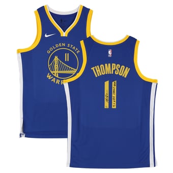 Klay Thompson Golden State Warriors Autographed Royal Nike Icon Edition Swingman Jersey with Multiple Inscriptions - Limited Edition of 10