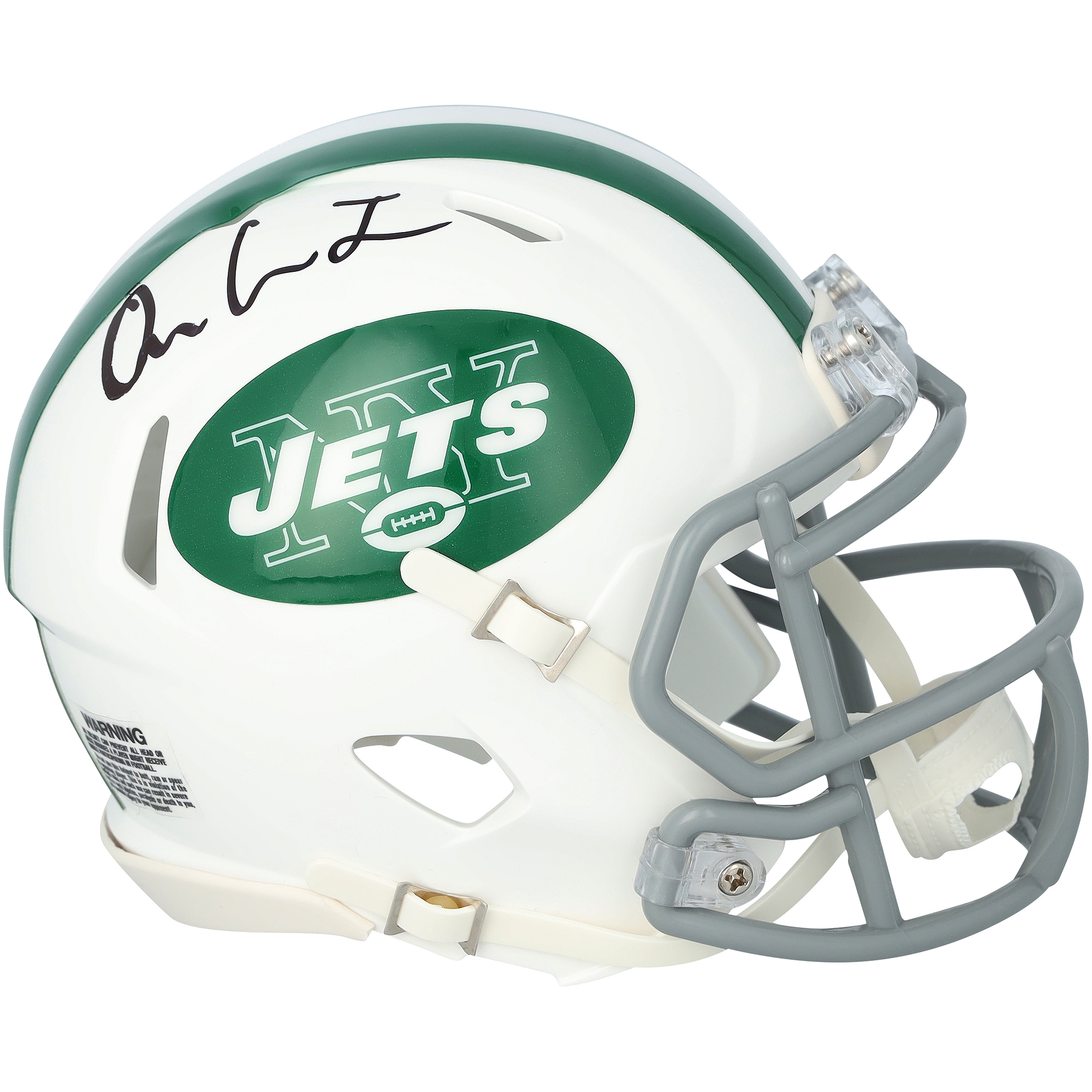 Omar Cooper Jr. New York Jets Autographed Riddell 2024 Alternate #2 White Speed Mini Helmet