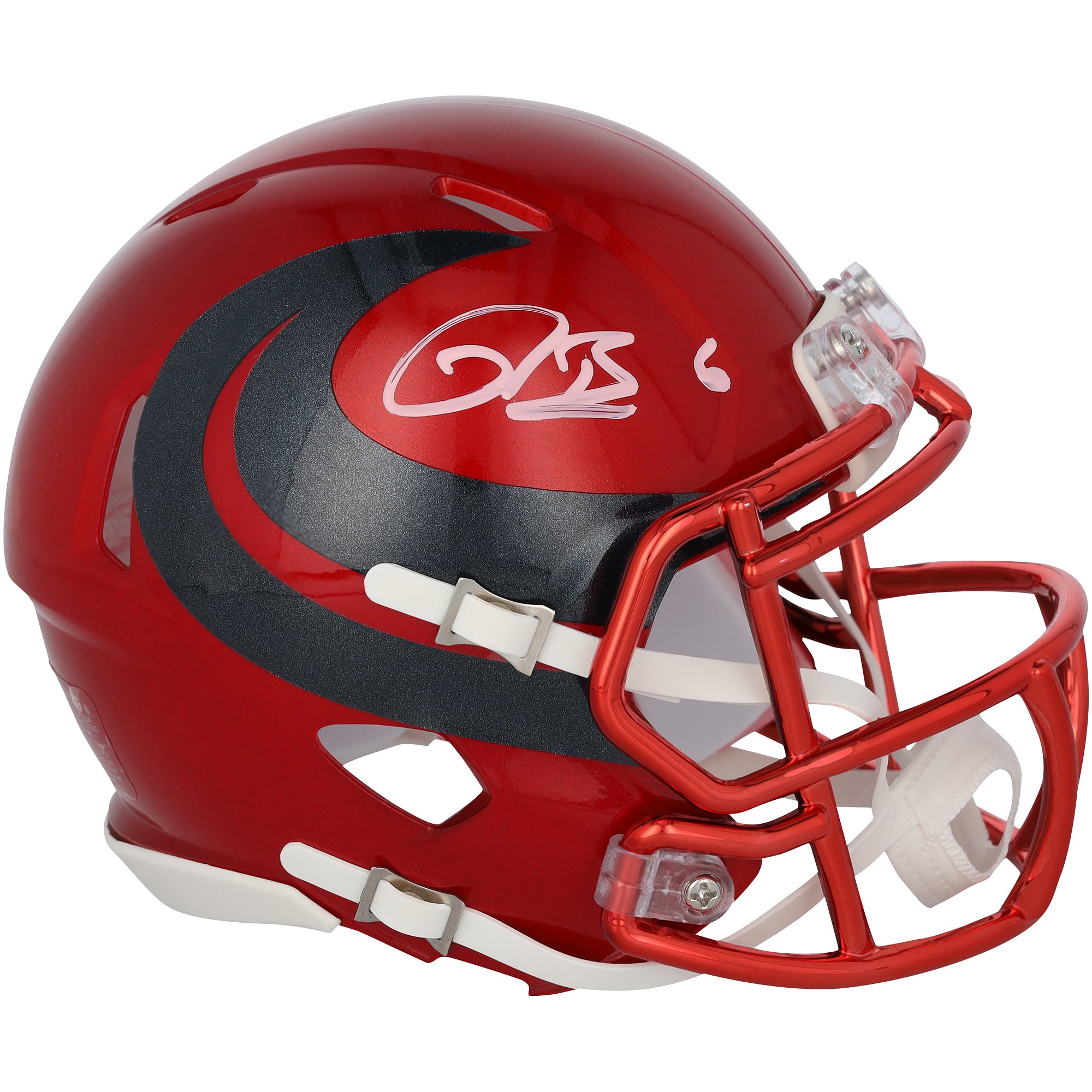 Reed Blankenship Houston Texans Autographed Riddell 2024 Alternate #1 Red Speed Mini Helmet