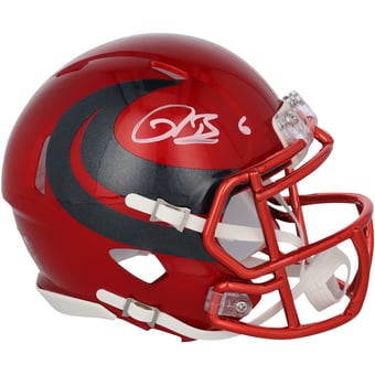 Reed Blankenship Houston Texans Autographed Riddell 2024 Alternate #1 Red Speed Mini Helmet