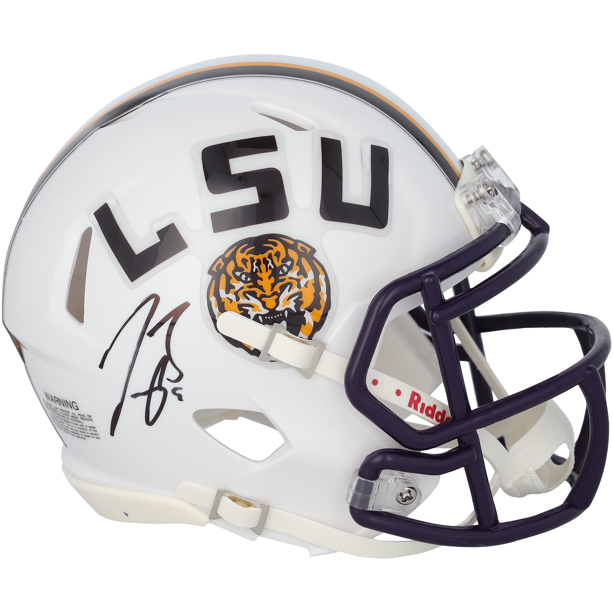 Joe Burrow LSU Tigers Autographed Riddell White Speed Mini Helmet