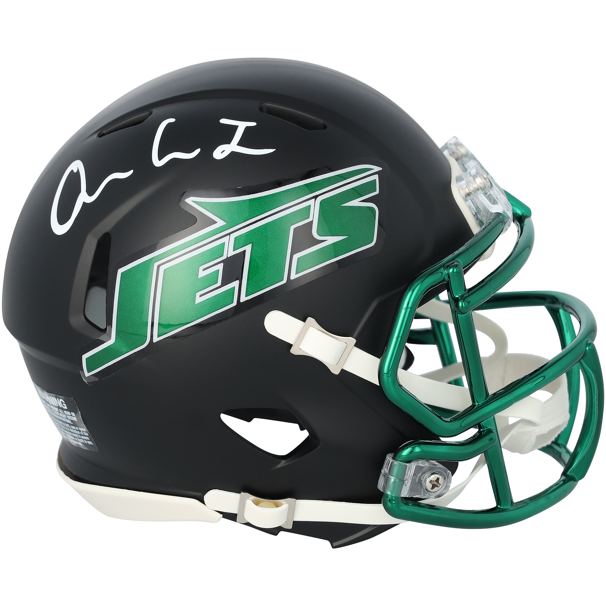 Omar Cooper Jr. New York Jets Autographed Riddell 2024 Alternate #1 Black Speed Mini Helmet