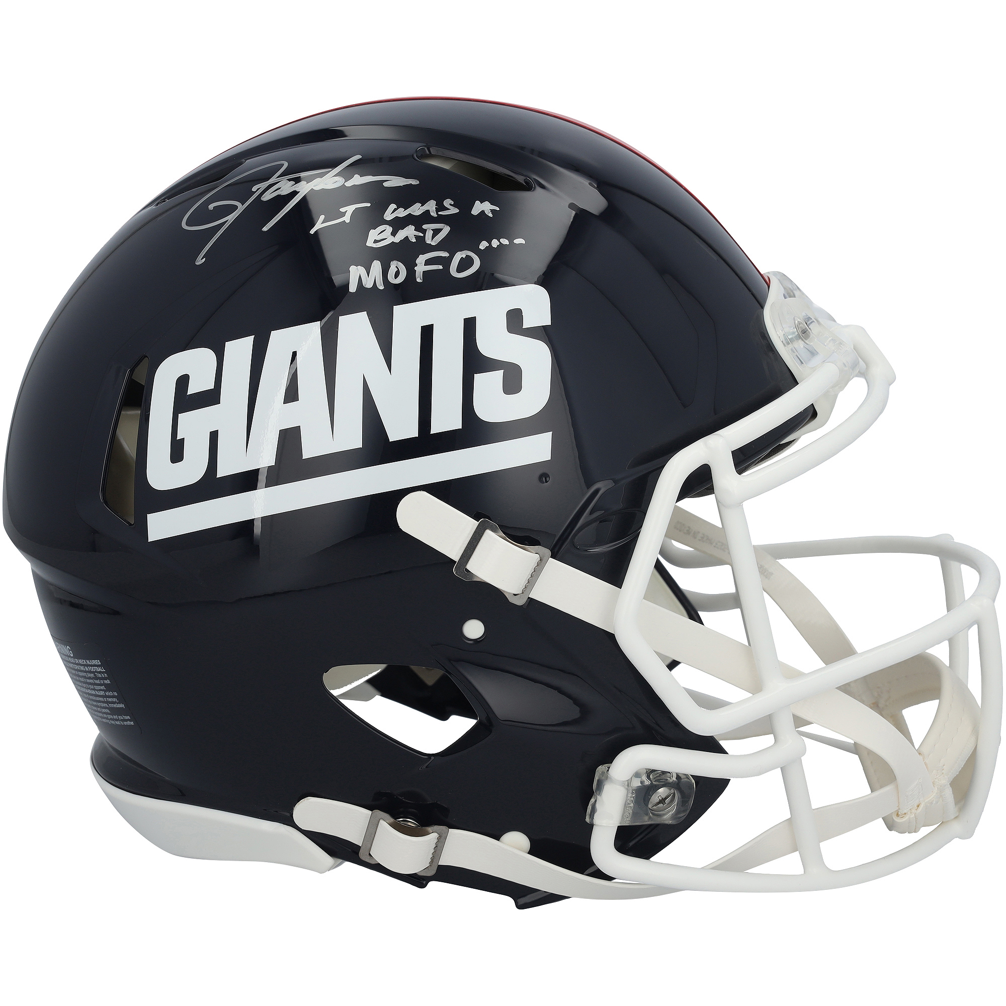 Lawrence Taylor New York Giants Autographed Riddell 1980-1999 Throwback Speed Authentic Helmet with "LT Was A Bad MOFO" Inscription