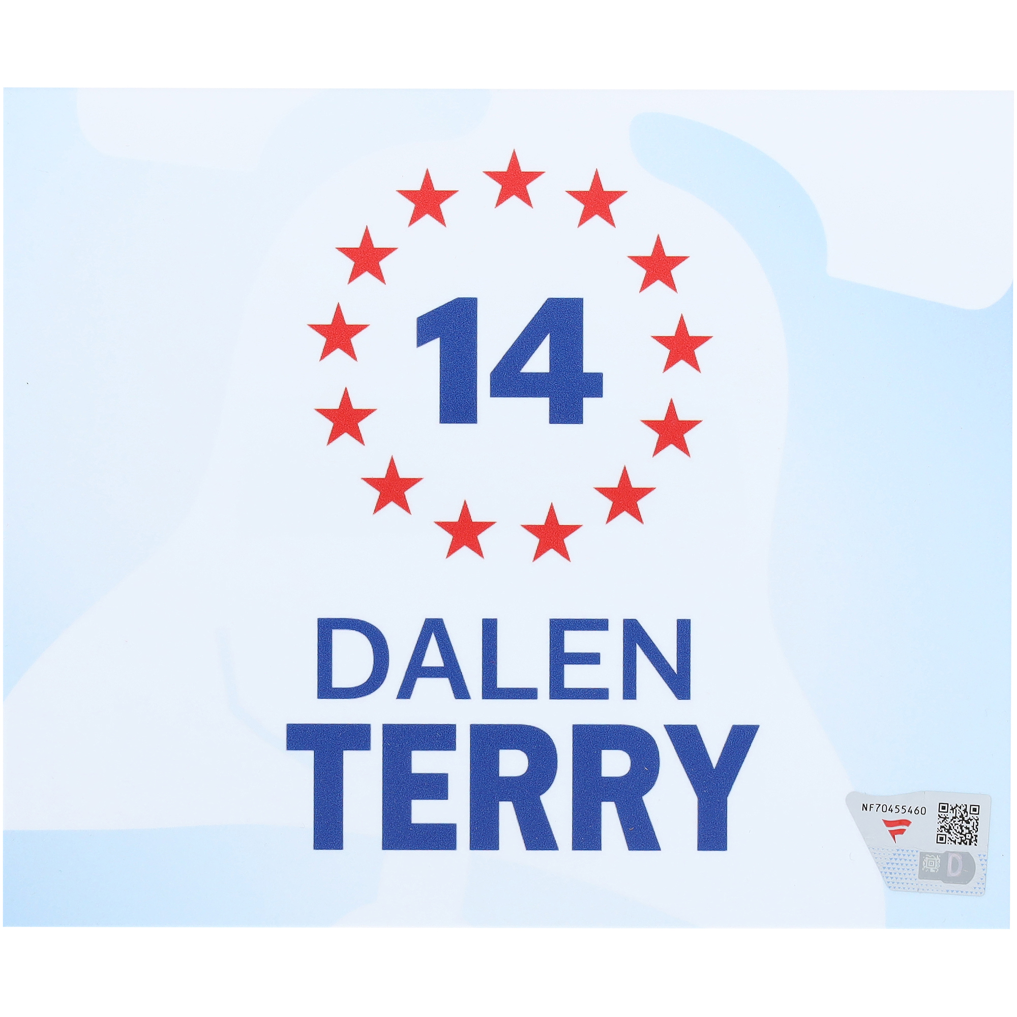 Dalen Terry Philadelphia 76ers Player-Issued #14 White Nameplate from the 2025-26 NBA Season
