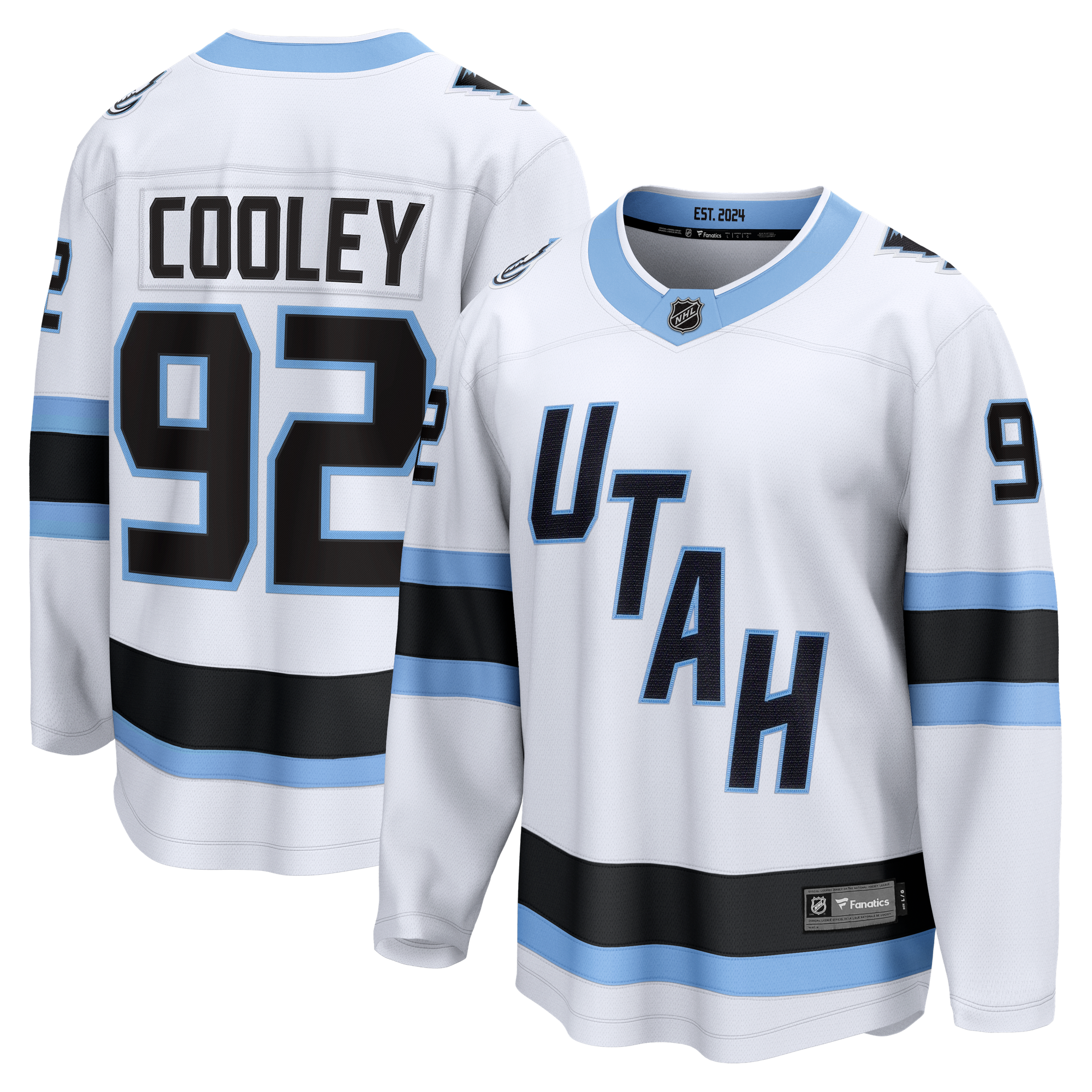 Utah Mammoth Fanatics Breakaway Auswärtstrikot - Weiß - Logan Cooley - Herren: retailer-supplied image