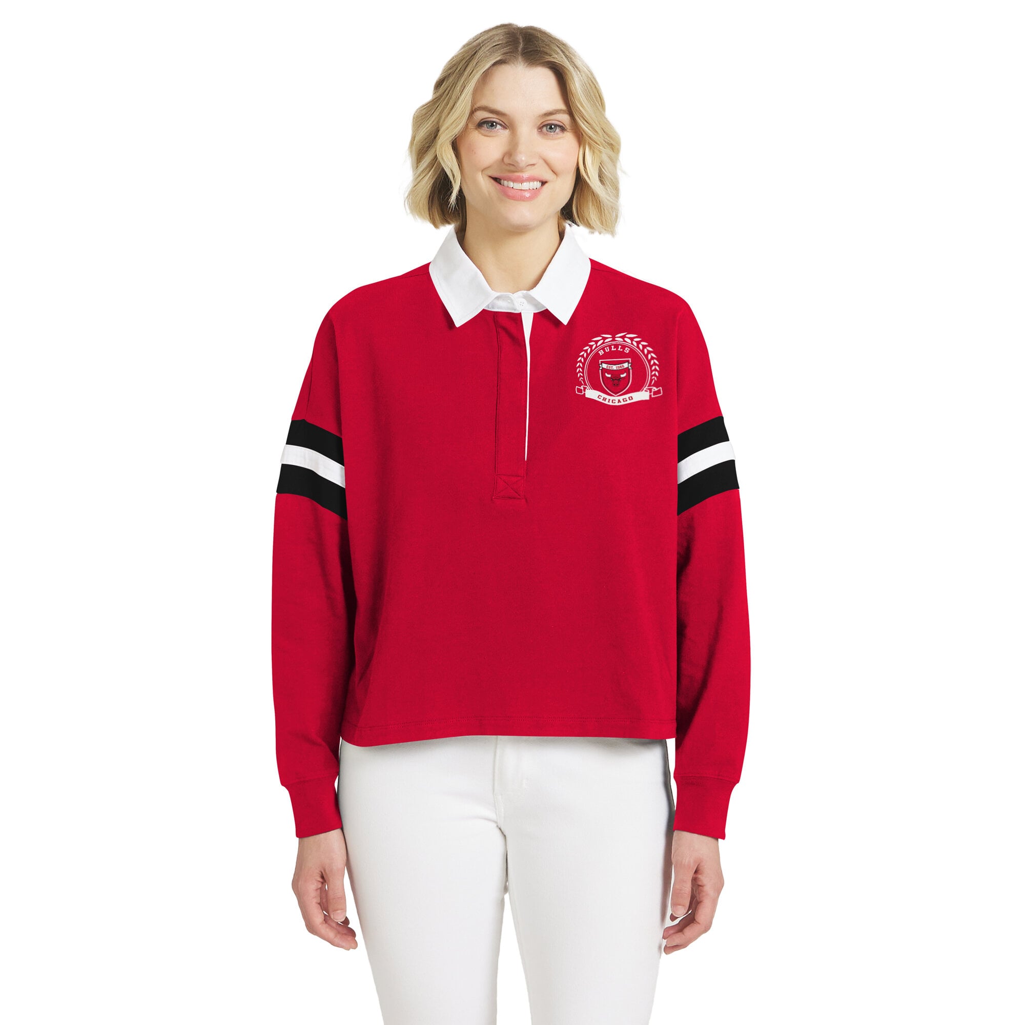 Women's WEAR by Erin Andrews  Red Chicago Bulls Rugby Polo