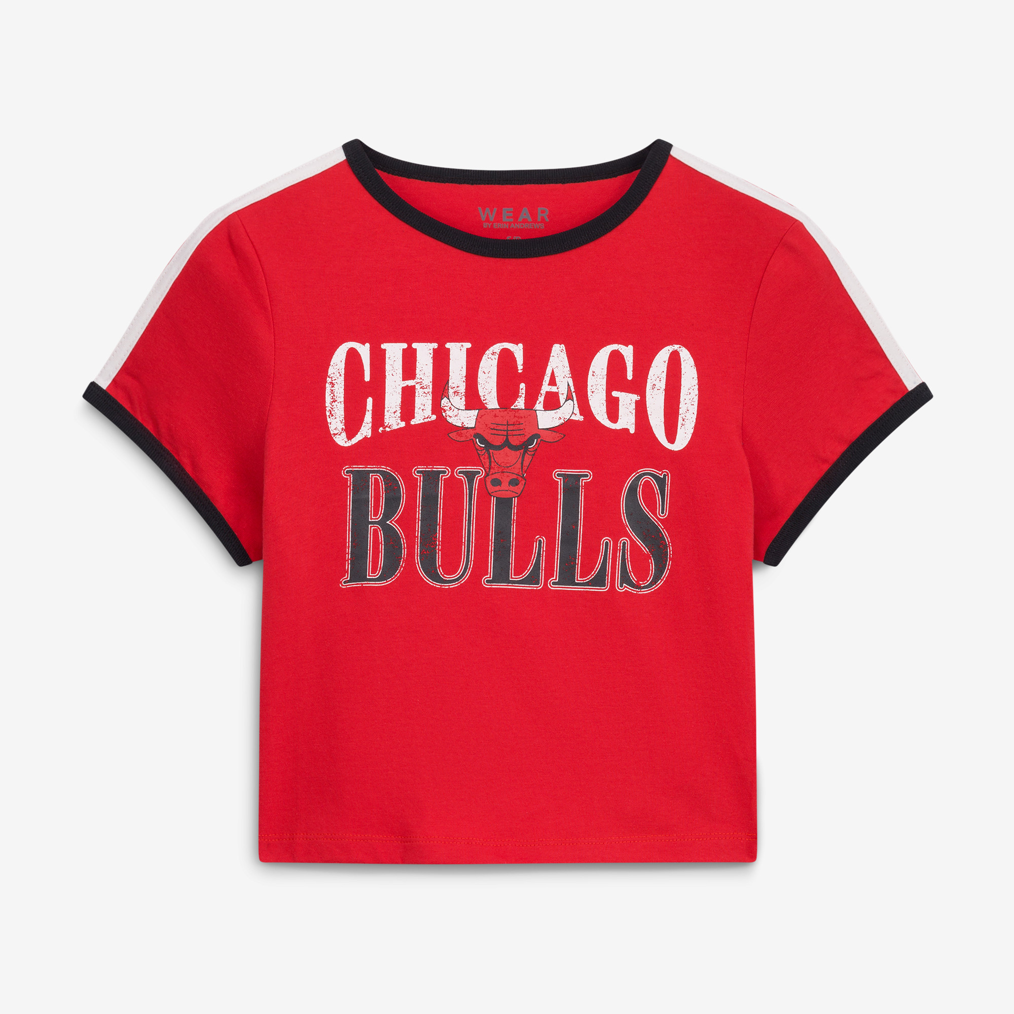 Women's WEAR by Erin Andrews Red Chicago Bulls Ringer Baby T-Shirt