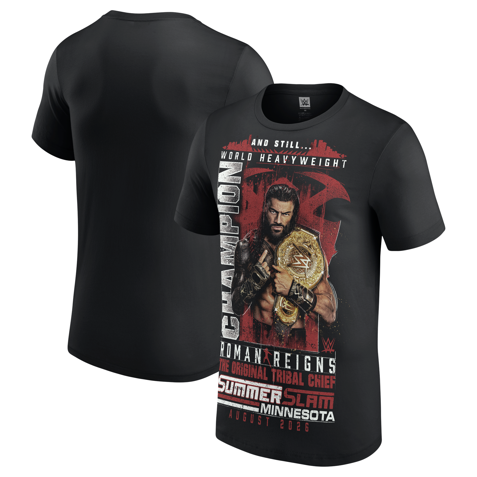 Men's Black Roman Reigns SummerSlam 2026 And Still World Heavyweight Champion T-Shirt