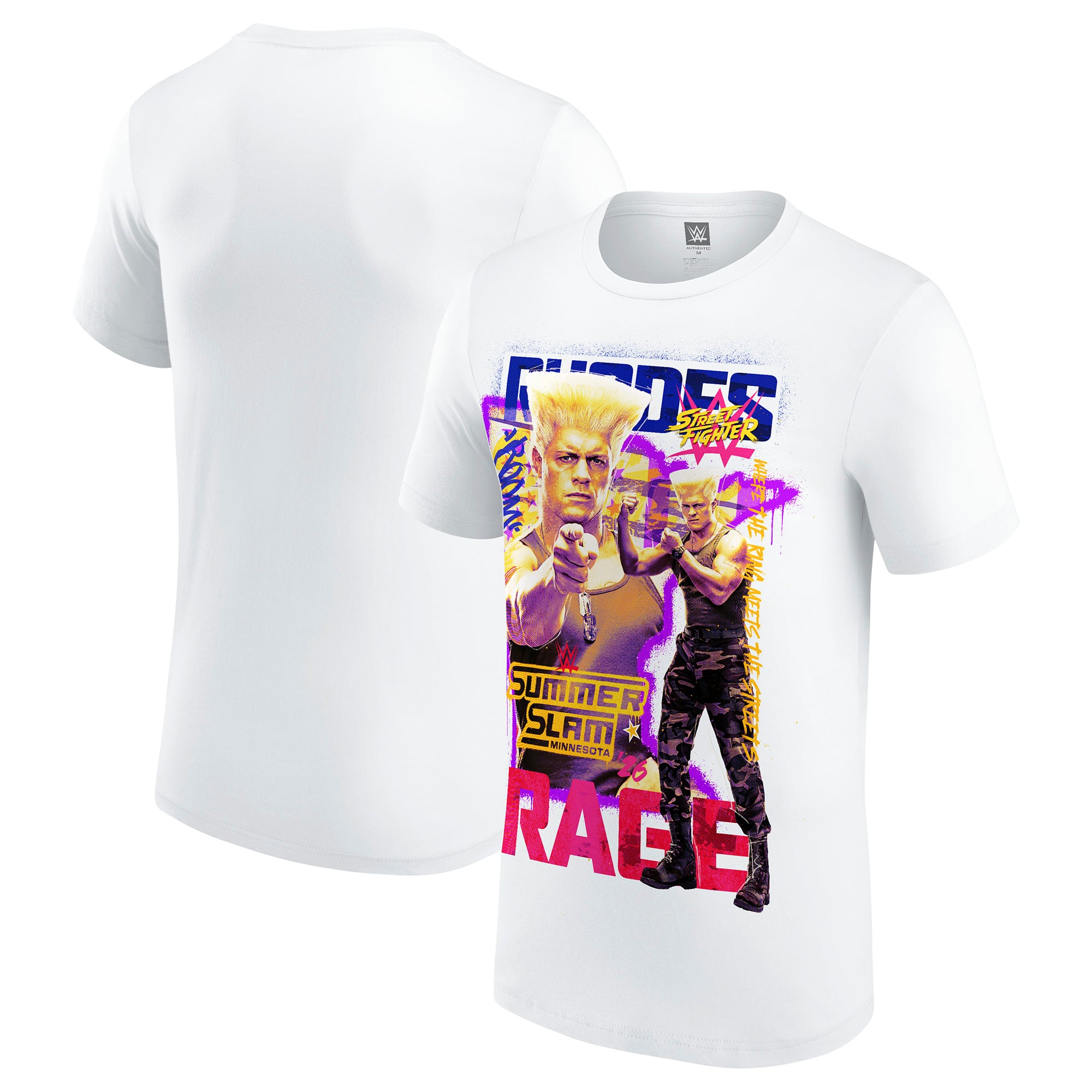 T-shirt noir pour homme Cody Rhodes SummerSlam 2026 Street Fighter