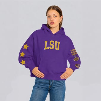 Women's Hype and Vice  Purple LSU Tigers Cropped Spirit Hoodie