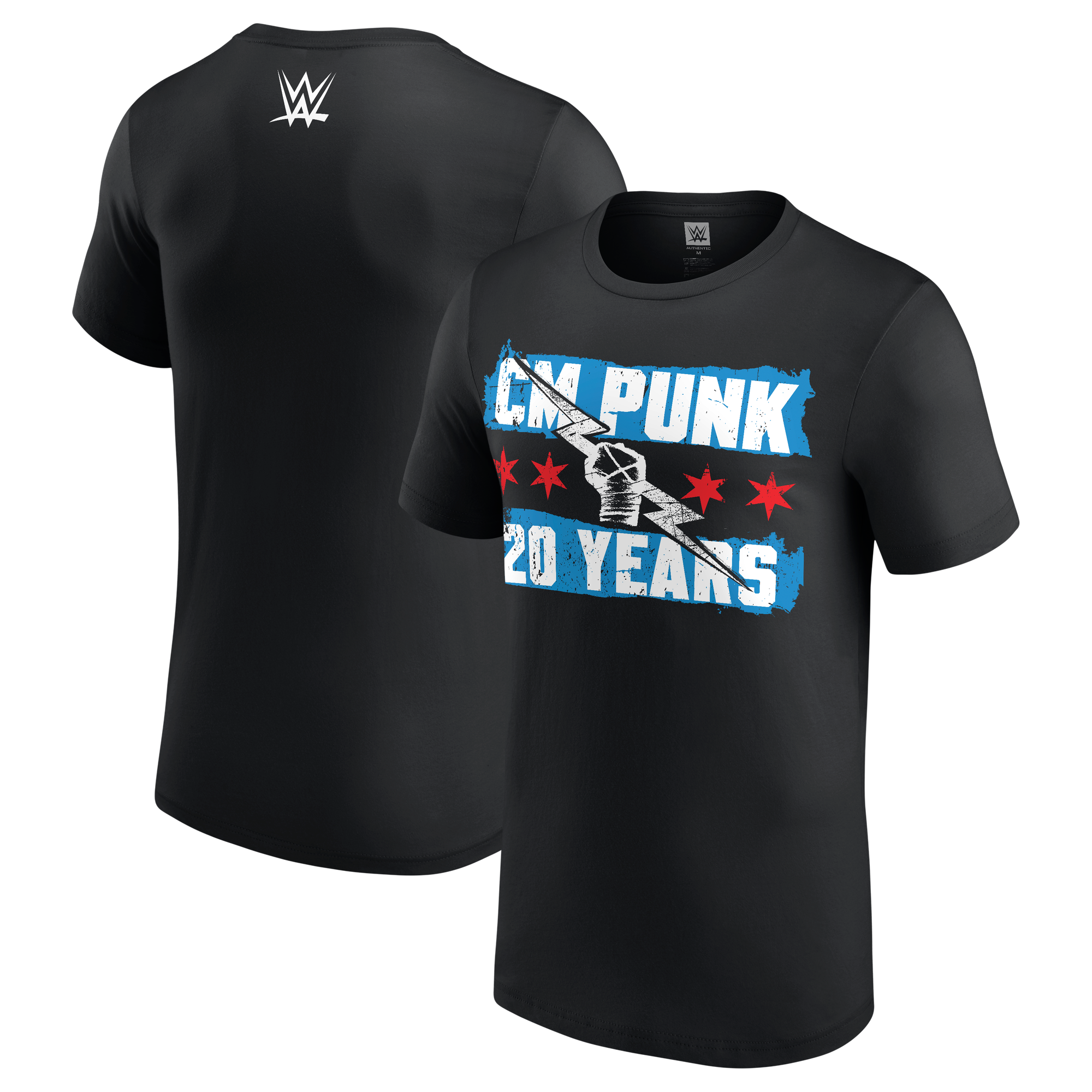 Men's Black CM Punk 20 Years Flag T-Shirt