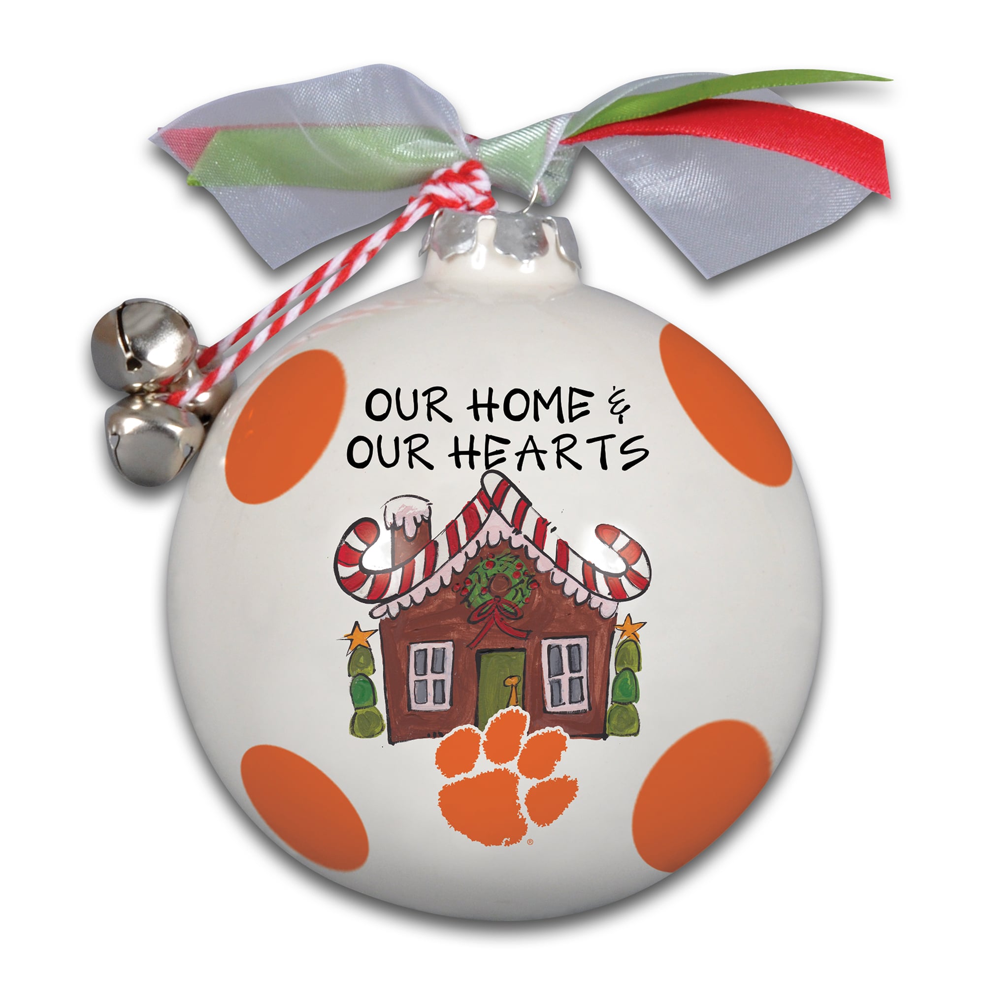 Clemson Tigers Home & Hearts Ornament
