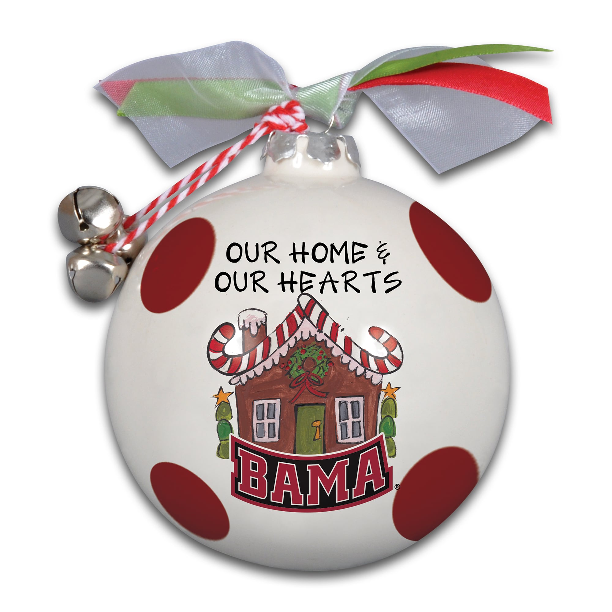 Alabama Crimson Tide Home & Hearts Ornament