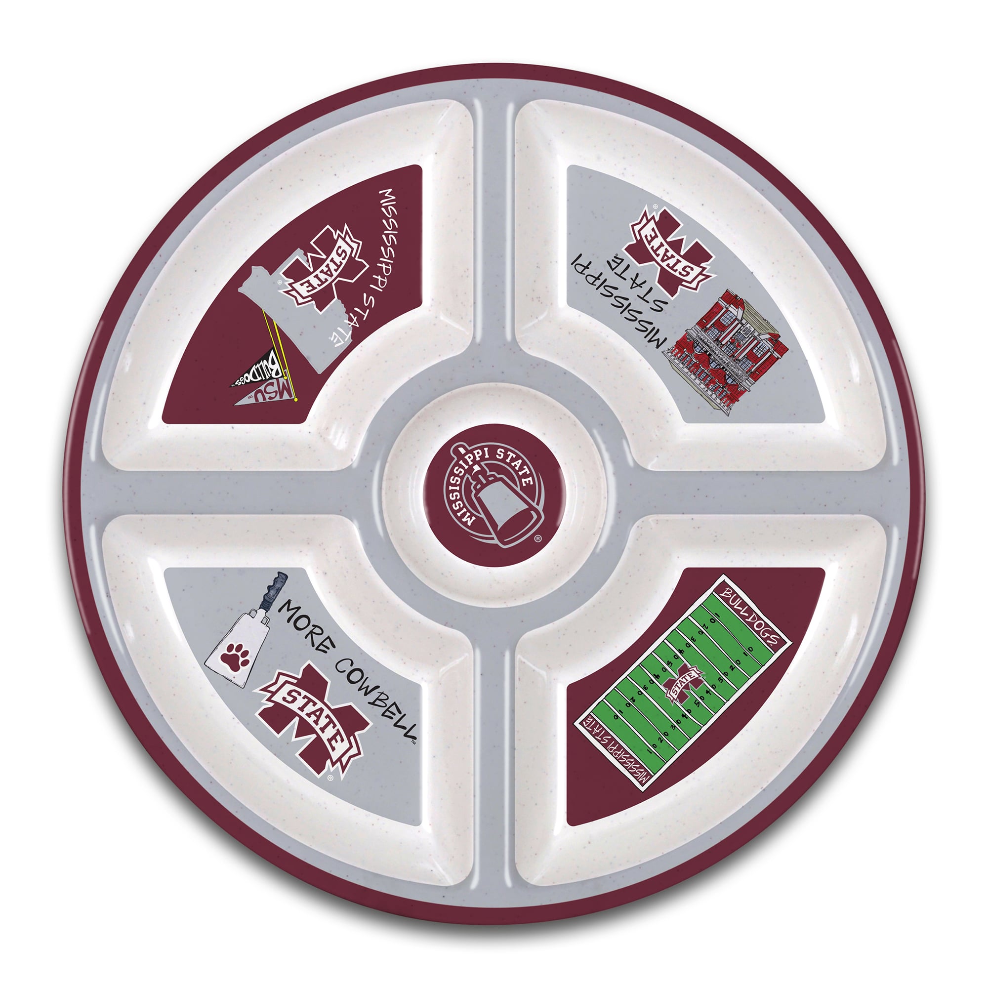Mississippi State Bulldogs Five-Section Melamine Platter