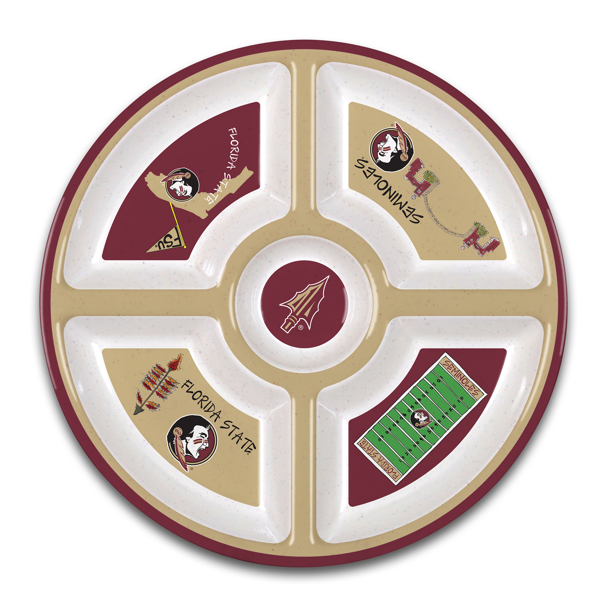 Florida State Seminoles Five-Section Melamine Platter