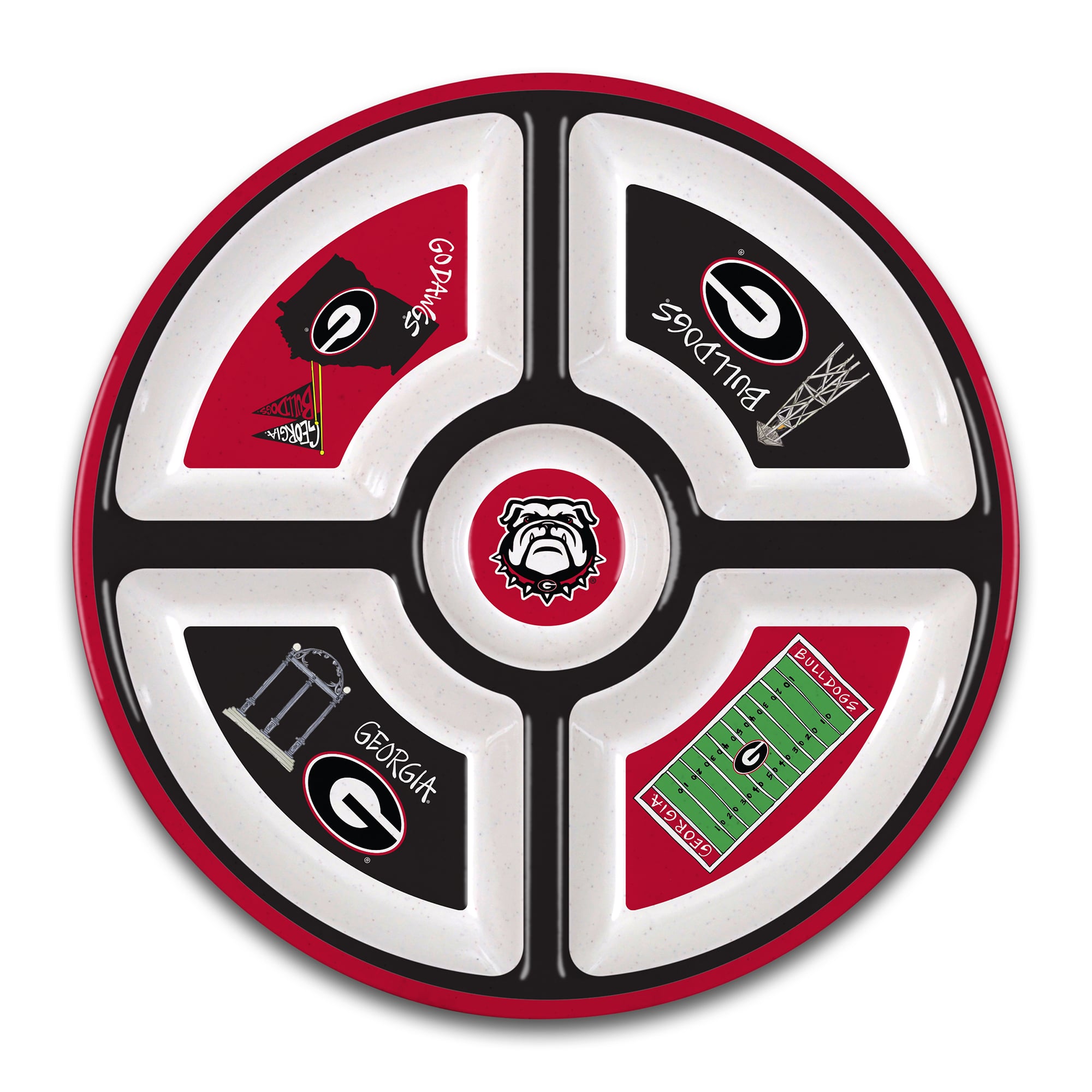 Georgia Bulldogs Five-Section Melamine Platter