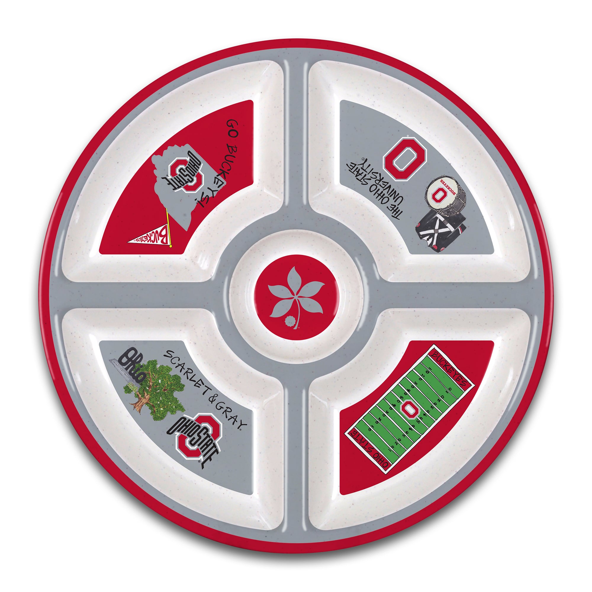 Ohio State Buckeyes Five-Section Melamine Platter
