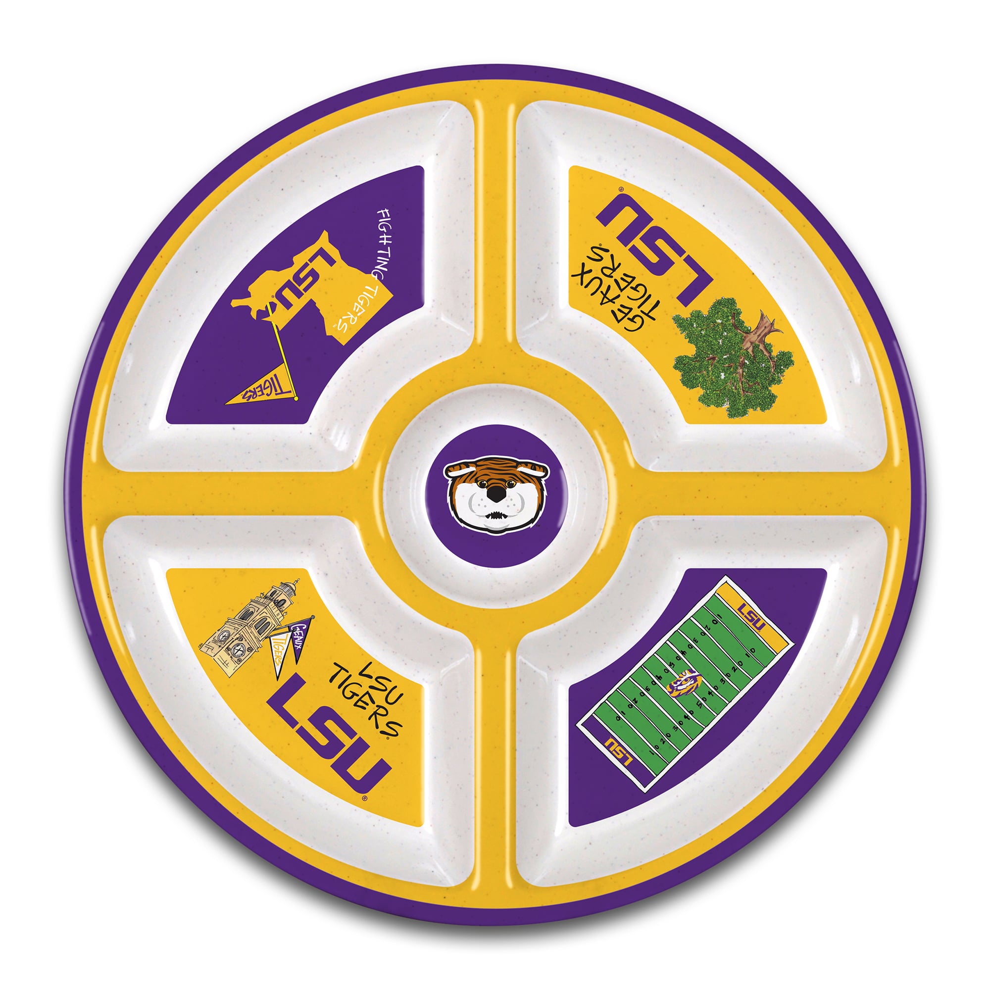 LSU Tigers Five-Section Melamine Platter