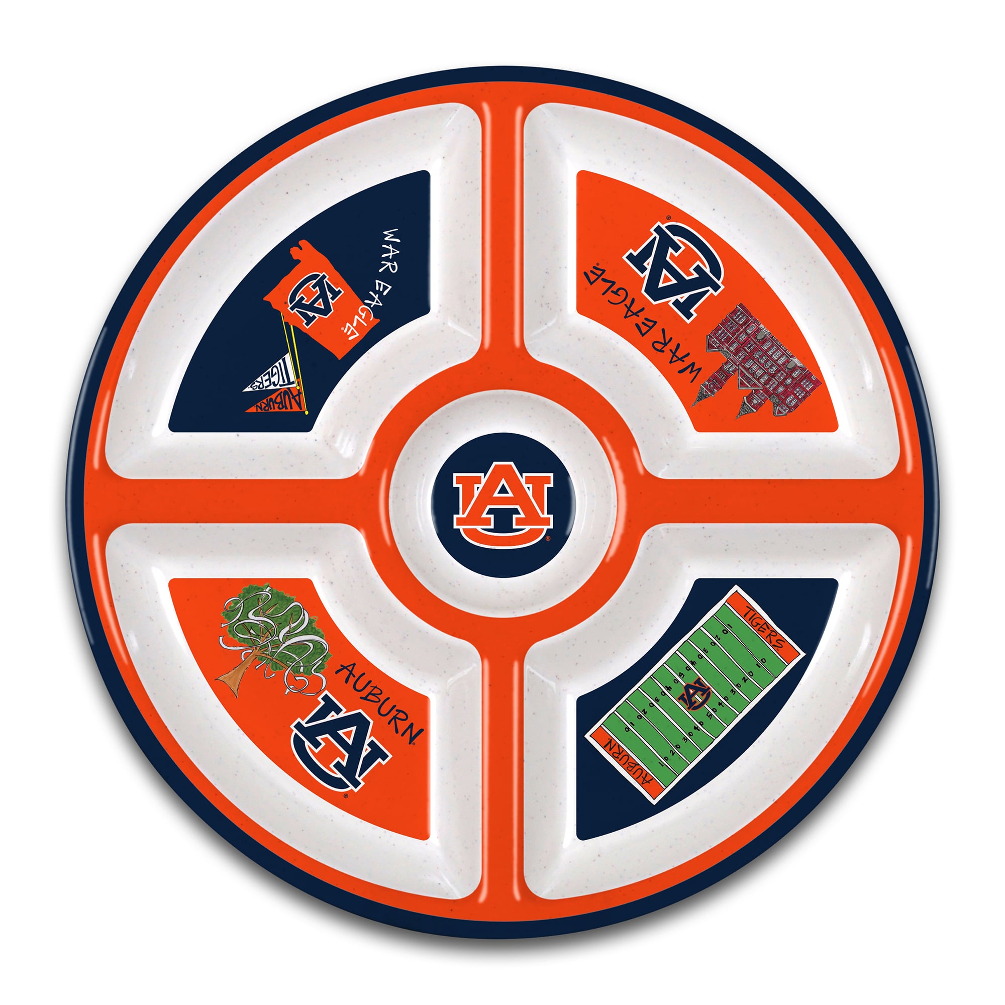 Auburn Tigers Five-Section Melamine Platter