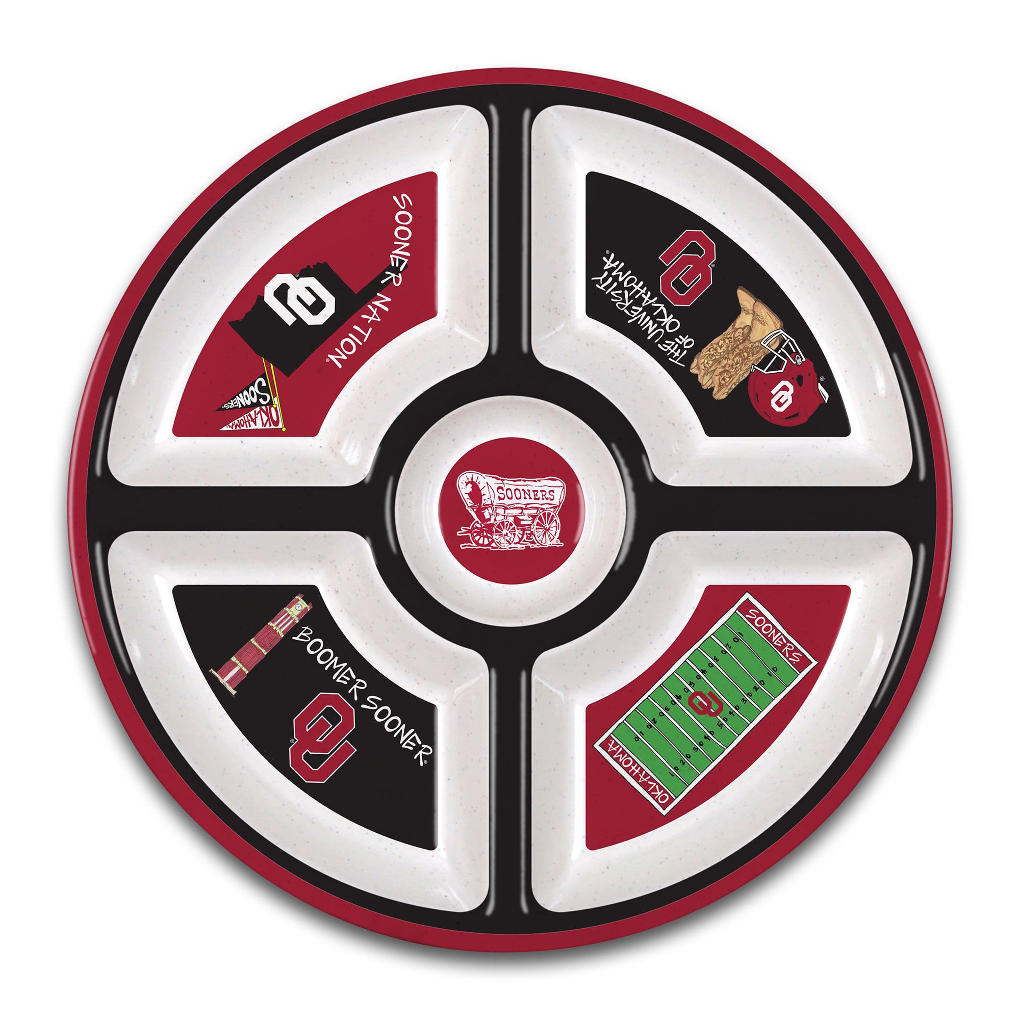 Oklahoma Sooners Five-Section Melamine Platter