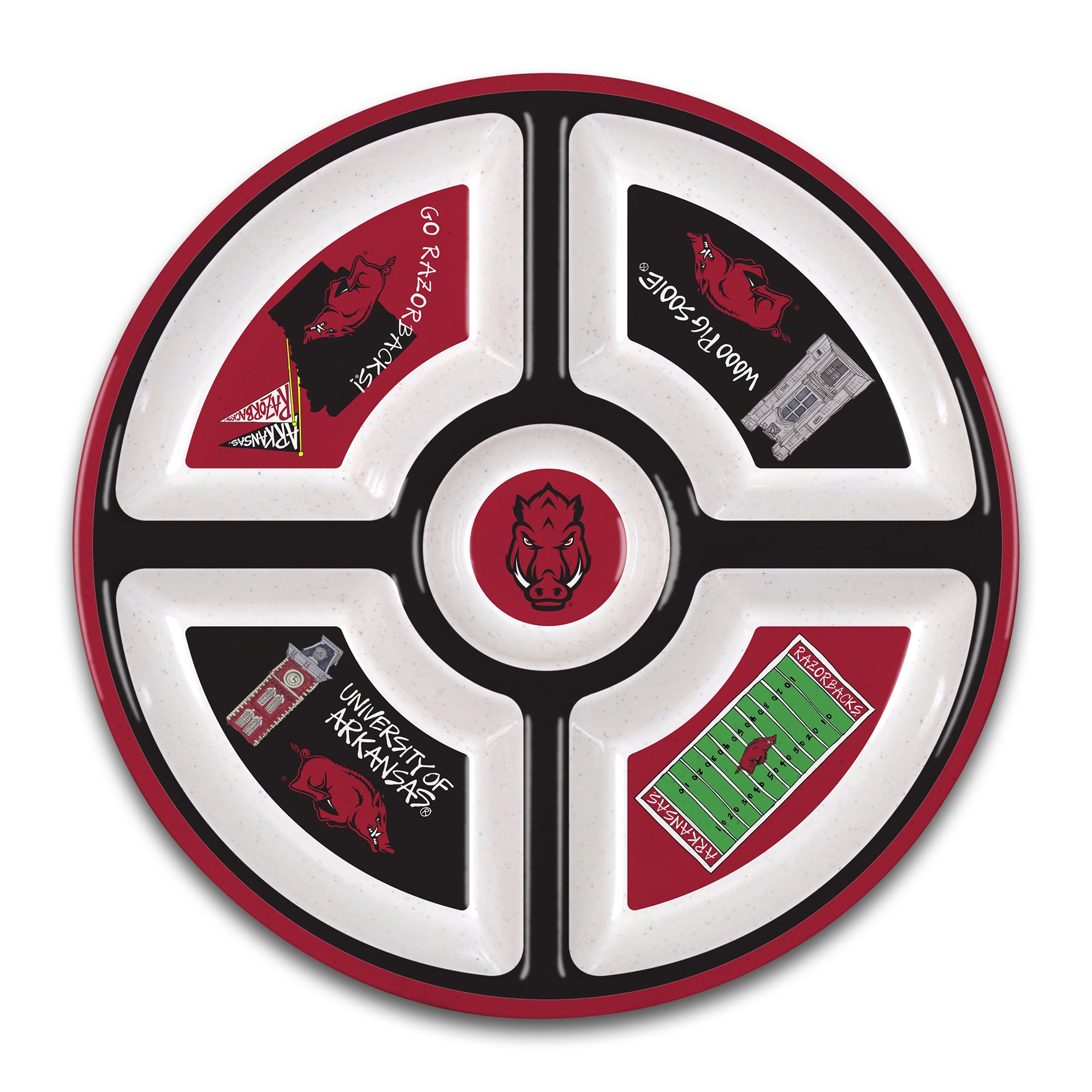 Arkansas Razorbacks Five-Section Melamine Platter