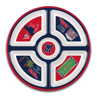 Ole Miss Rebels Five-Section Melamine Platter
