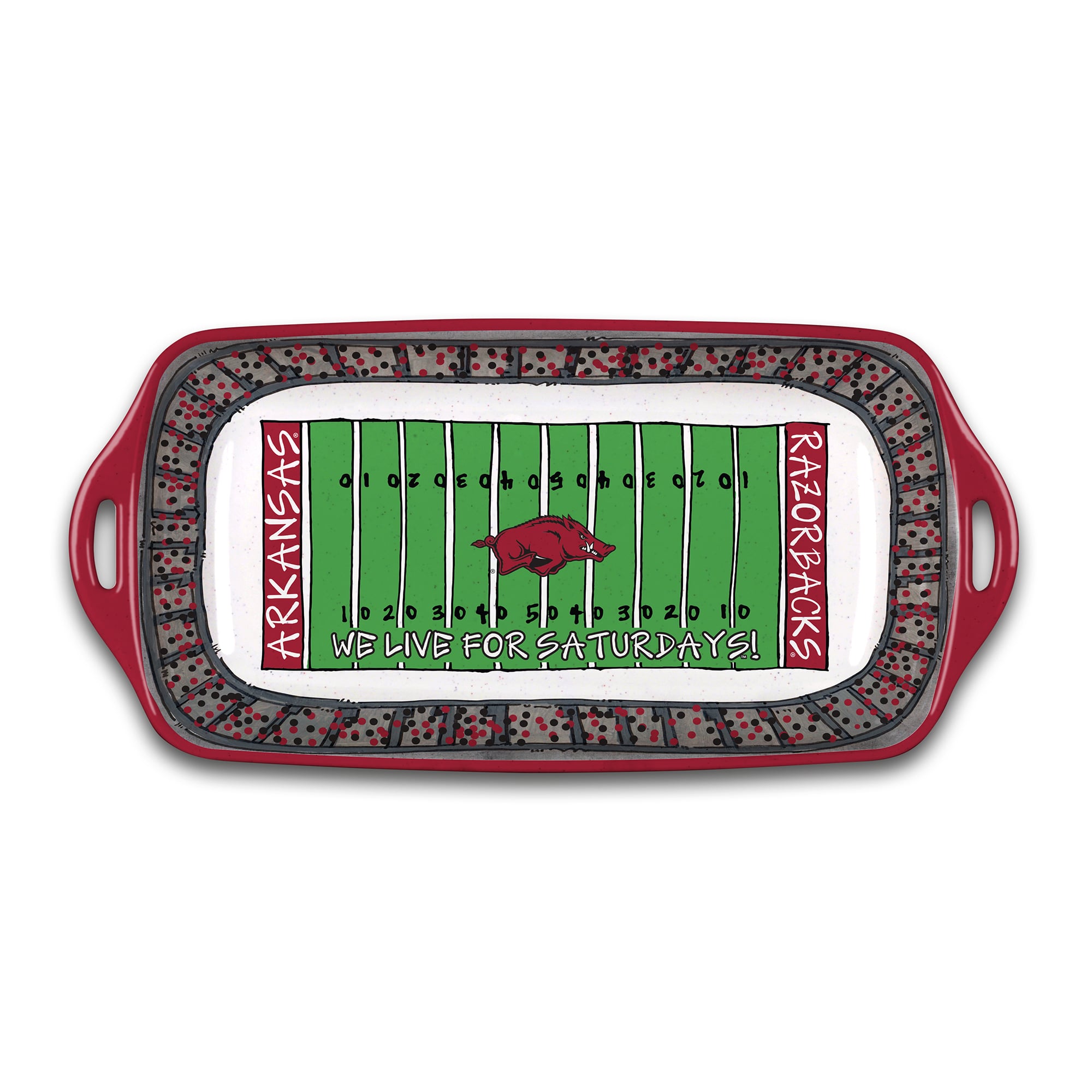 Arkansas Razorbacks Melamine Stadium Platter
