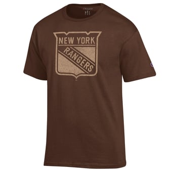 Men's Champion  Brown New York Rangers Core Plus Jersey T-Shirt