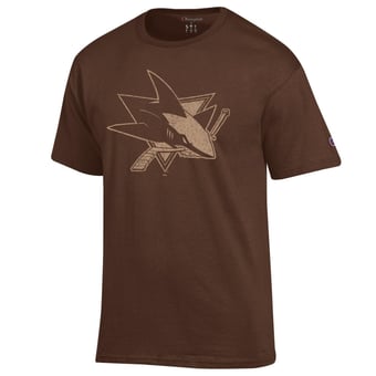 Men's Champion  Brown San Jose Sharks Core Plus Jersey T-Shirt