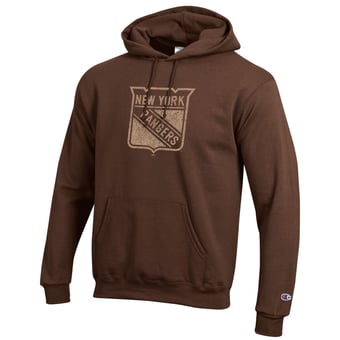 Men's Champion  Brown New York Rangers Core Plus Eco Powerblend Hoodie