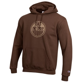 Men's Champion  Brown Edmonton Oilers Core Plus Eco Powerblend Hoodie