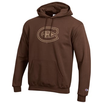 Men's Champion  Brown Montreal Canadiens Core Plus Eco Powerblend Hoodie