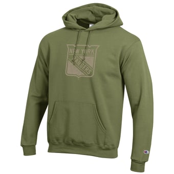 Men's Champion  Olive New York Rangers Core Plus Eco Powerblend Hoodie