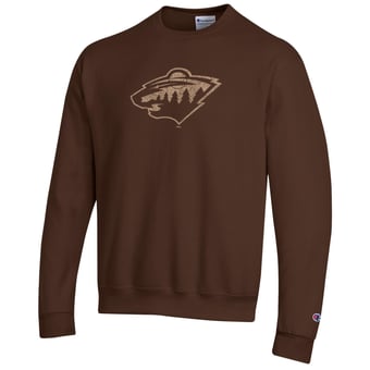 Men's Champion Brown Minnesota Wild Eco Powerblend Sweatshirt