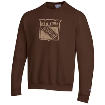 Men's Champion Brown New York Rangers Eco Powerblend Sweatshirt