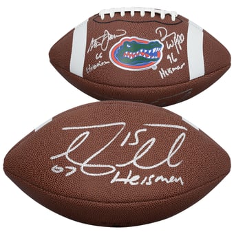 Tim Tebow, Steve Spurrier & Danny Wuerffel Florida Gators Autographed Nike Replica Football with Multiple Inscriptions