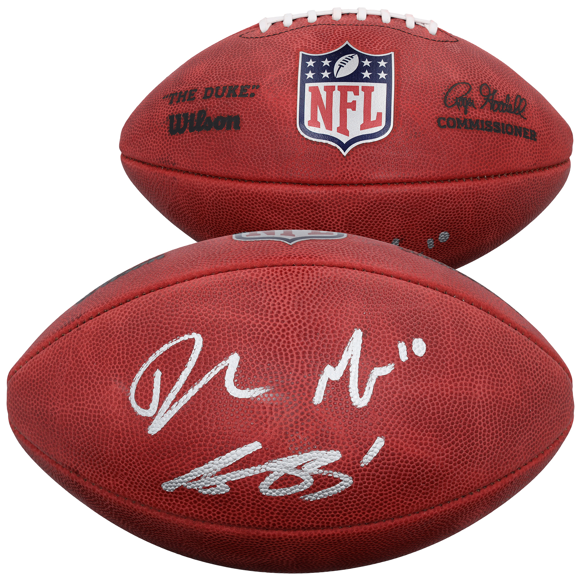A.J. Brown & Drake Maye New England Patriots Autographed Duke Full Color Football