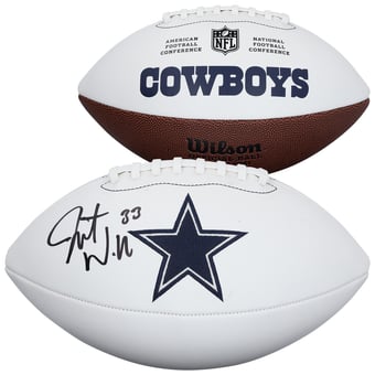 Javonte Williams Dallas Cowboys Autographed Wilson White Panel Football
