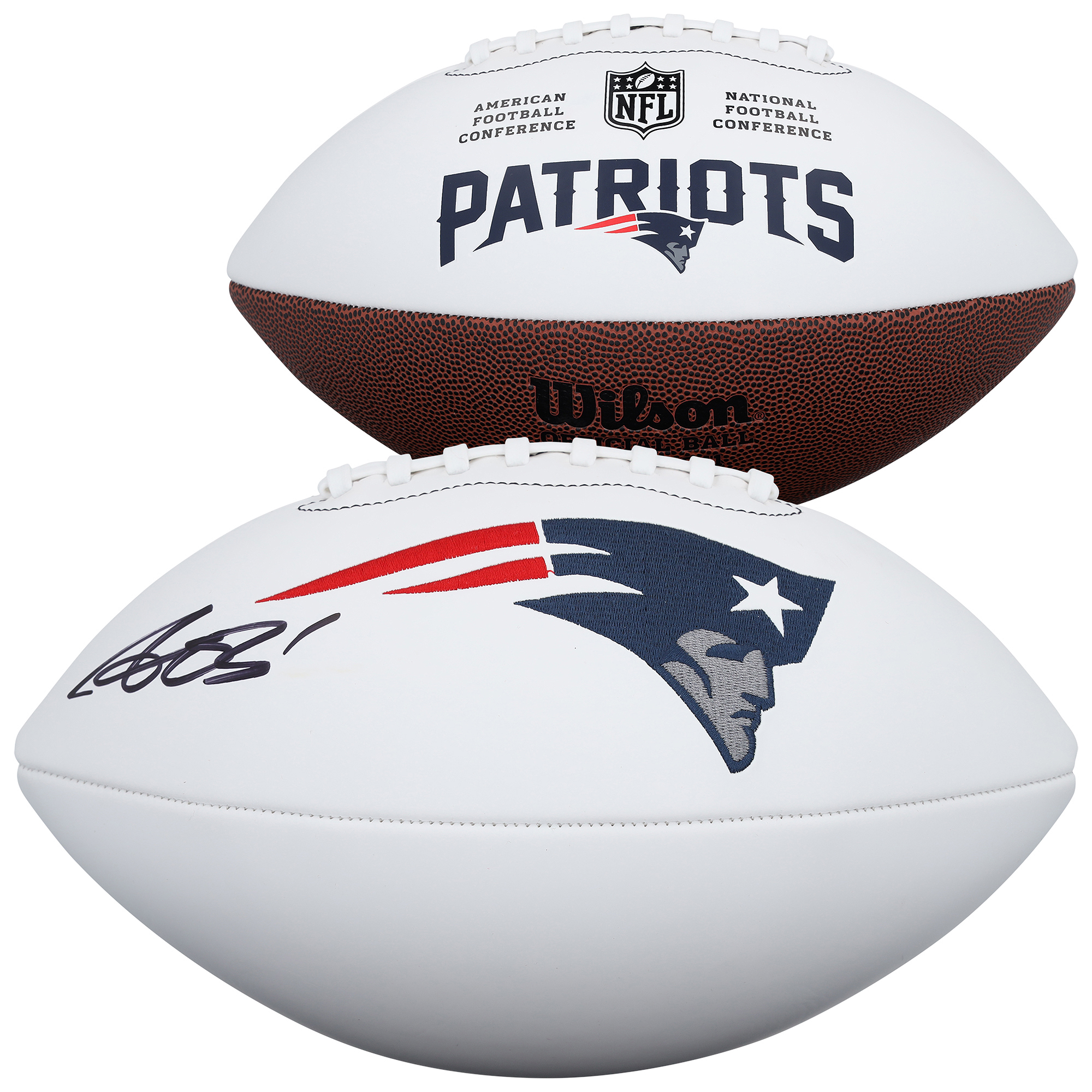 A.J. Brown New England Patriots Autographed Wilson White Panel Football