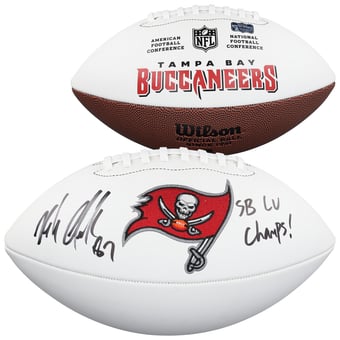 Rob Gronkowski Tampa Bay Buccaneers Autographed Wilson White Panel Football with "SB LV Champs" Inscription