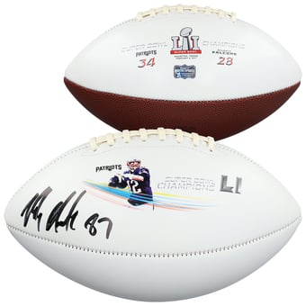 Rob Gronkowski New England Patriots Autographed Super Bowl LI Champions White Panel Football