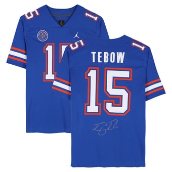 Tim Tebow Florida Gators Autographed Royal Jordan Brand Replica Jersey