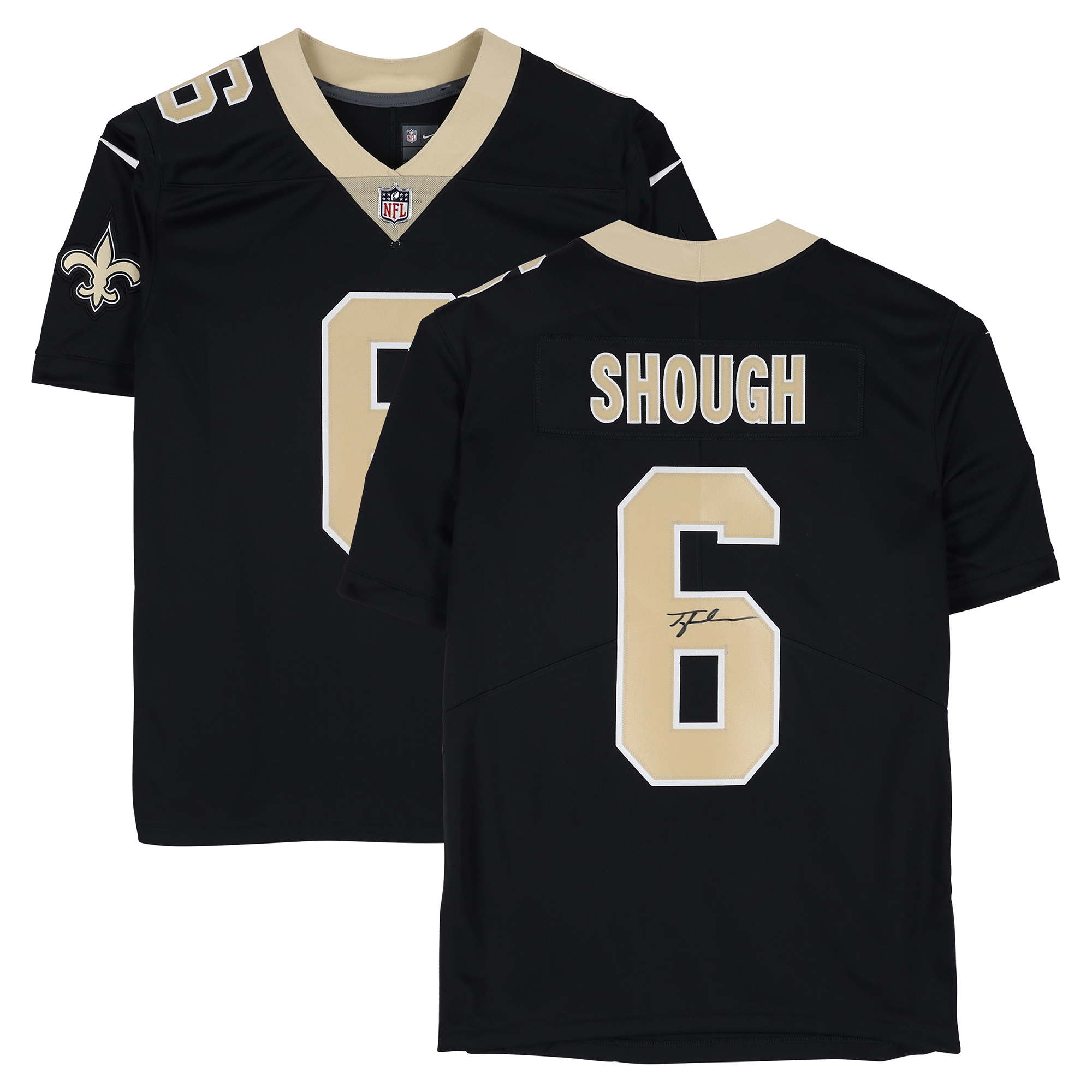 Tyler Shough New Orleans Saints Autographed Black Nike Vapor Untouchable Limited Jersey